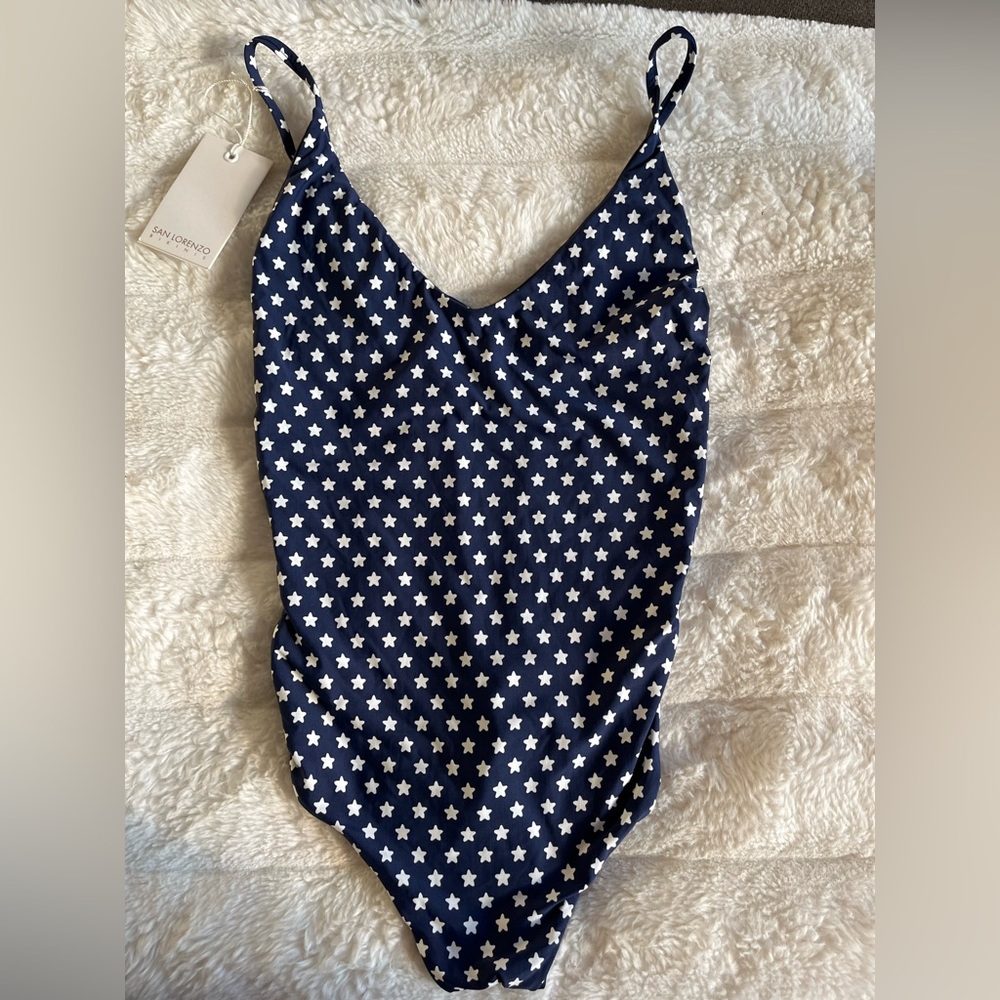 San Lorenzo Navy Star Bikini Top